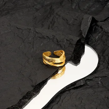 QMCOCO 925 Sølv Ringe For Kvinder Kreative Vintage Smykker Håndlavet Multilayer Snoede Ring Fest Tilbehør Gave images