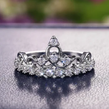 Ramos Crown Ringe til Kvinder Zircon Mode Luksus Bryllup Engagement Løfte Ringe Smykker Tilbehør images