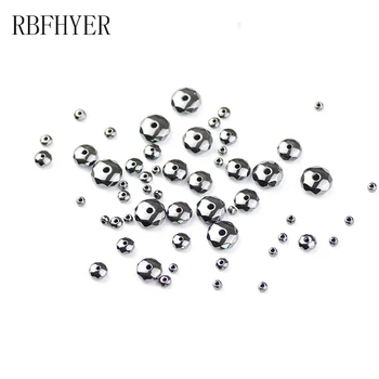 RBFHYER 3/4/6/8/10MM naturlige sten hæmatit sort facetslebet oblate løse perler, der anvendes til smykker at gøre DIY armbånd Tilbehør images