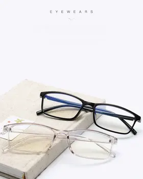 Retro Briller Mænd Kvinder Firkantede Briller Ramme Unisex Optisk Computer Briller Ramme Oculos De Grau Gennemsigtig Linse images