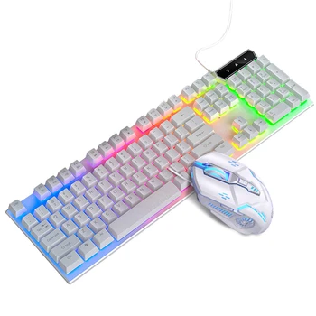 RGB-Tastatur, LED Gaming Tastatur 104-Tasterne Kablede Baggrundsbelyst RGB belysning USB Computer Tilbehør Tastatur Mekanisk Spil Tastatur images