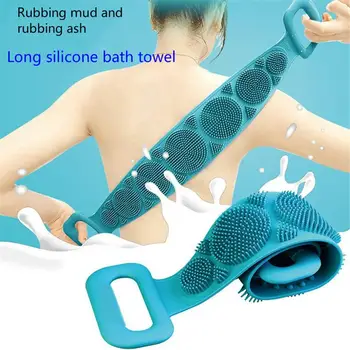 Silikone Børster Håndklæder Bælte Eksfolierende Tilbage Silikone Bad Massage Rem Backscrub Sæbe Taske, Hamp Silikone Silikone Pensel images
