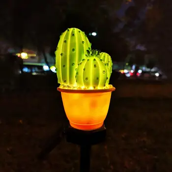 Simulering Kaktus Ananas Form Solar LED Græsplæne Lampe Spike Lys LED Offentlig Græsplæne Lys Jorden Lampe Til Gården Dekorative images