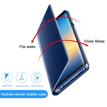 Smart Flip Mirror Sagen For Huawei Mate 20 Lite INE-LX2 UNE-LX3 UNE-LX2 Luksus Magnetisk Tiltrækning Lodret Stå Telefonens Cover images