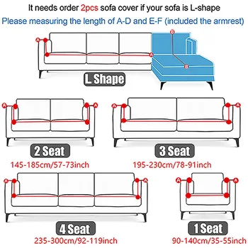 Sofa Cover Sæt Sofaen Dække Elastisk Sofa Dækning for stuen, For 2pc til at passe til L-form Chaiselong Sofa images