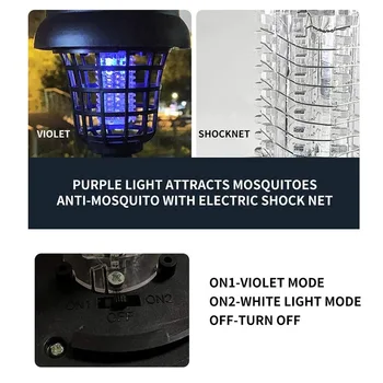 Solar Mosquito Killer Lampe 1/2/4 Pc ' Anti Moustique solcelledrevet LED-Lys i Haven Myg Skadedyr Fejl myggebalsam Lampe images