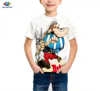 SONSPEE Tegnefilm Asterix Og Obelix Print Børn Børn T-shirts, Casual Fashion Kort Ærme T-Shirt Sommer Dreng/Pige t-Shirts Toppe images