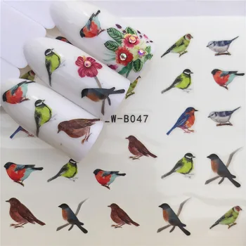 Sparrow Fugl Nail sticker-art udsmykning skyder selvklæbende Vand Overførsel decals manicure lak art accessoires polske folie images