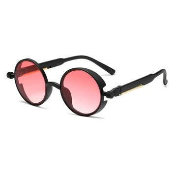 Steampunk mode Solbriller Brand Design for Mænd Runde solbriller Kvinder Vintage Punk Sol briller UV400 Nuancer Oculos de sol images