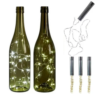 String Lys Sølv LED Vin Flaske Lys batteridrevne Cork Form Glas Flaske Prop Lampe Jul Guirlander Indretning images