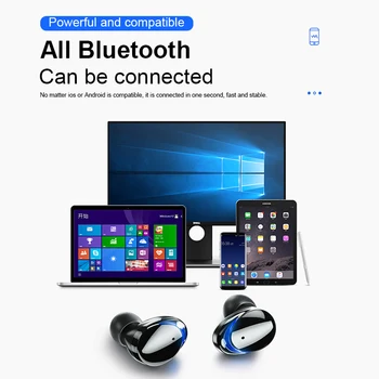 T8 Bluetooth-5.0 Øretelefon Touch Kontrol Trådløse Headphons HD Stereo Vandtæt Headset med 2500 mAh Opladning LED-Display Box images