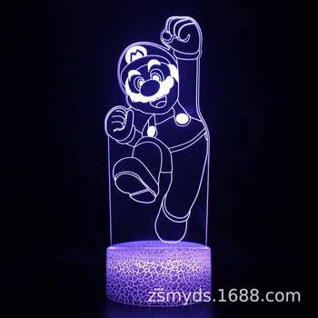 TAKARA TOMY Mario tegnefilm farverige kreative 3D-lampe soveværelse, kontor dekoration LED nat lys touch bordlampe fødselsdag gave images
