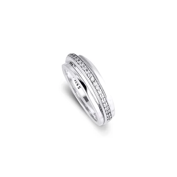 Triple-Band Pav Ring til 2020 Kvinder 925 Sterling Sølv Smykker Hule Hjertet Kvinder Ringe Krystal Mode Ring Pige images