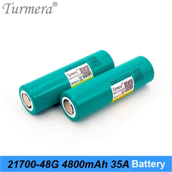 Turmera 21700 4800mAh INR21700-48G Lithium Batteri 35A afladningsstrøm til Lommelygte og 36V 48V E-Bike E-Scooter Batteri Brug images