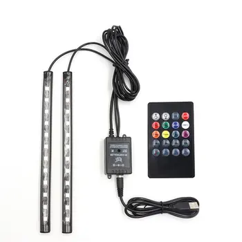 USB-Cigaret lighter Auto Interiør LED Dekorative Atmosfære Lampe Farverige Stemme Kontrolleret Lampen Fod Omgivende Lys Lampe images