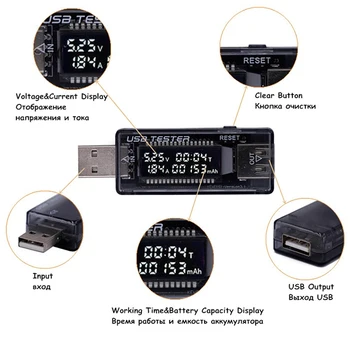 USB-Tester DC Digital Voltmeter Amperemeter 3.2-10V Volt 0-3A Amp Meter Detektor Indikator for Bil Oplader PC, Telefon, Tablet images