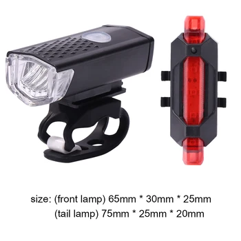 Vandtæt LED Cykel Forlygte Foran 3 Modes-Lampe USB-Genopladelige MTB Mountain Bike Baglygte Bageste Lampe Cykel Udstyr images