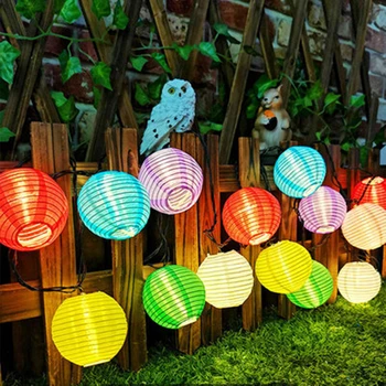 Varm Hvid Papir Lanterne LED Farverige Hængende Lampion String Lys til Jul, Bryllup Dekoration images