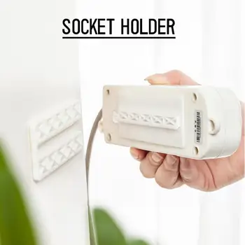 Wall-Monteret Mærkat-Plug-in-Board Hjem Selvklæbende Socket Fixer Kabel Ledning Arrangør stikdåse/WAN/controller Indehaver images