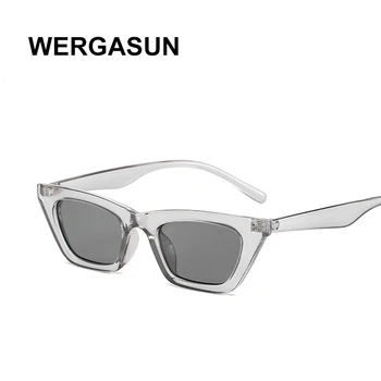 WERGASUN Nye Retro Mode Solbriller Kvinder Brand Designer Vintage Cat Eye Sort Hvid Sol Briller Kvindelige Dame UV400 Oculos images