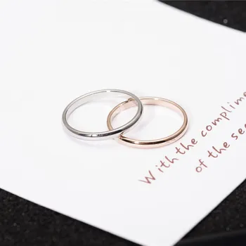 YUN RUO Top Kvalitet Par Enkle Ring Rose Gold Mode 316 Titanium Stål Smykker Fødselsdag Gave Kvinde Aldrig Fade Drop Shipping images