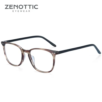ZENOTTIC Acetat Firkantede brillestel for Mænd Recept Briller Transparent Optisk Nærsynethed Klare Linser, Briller 2020 images